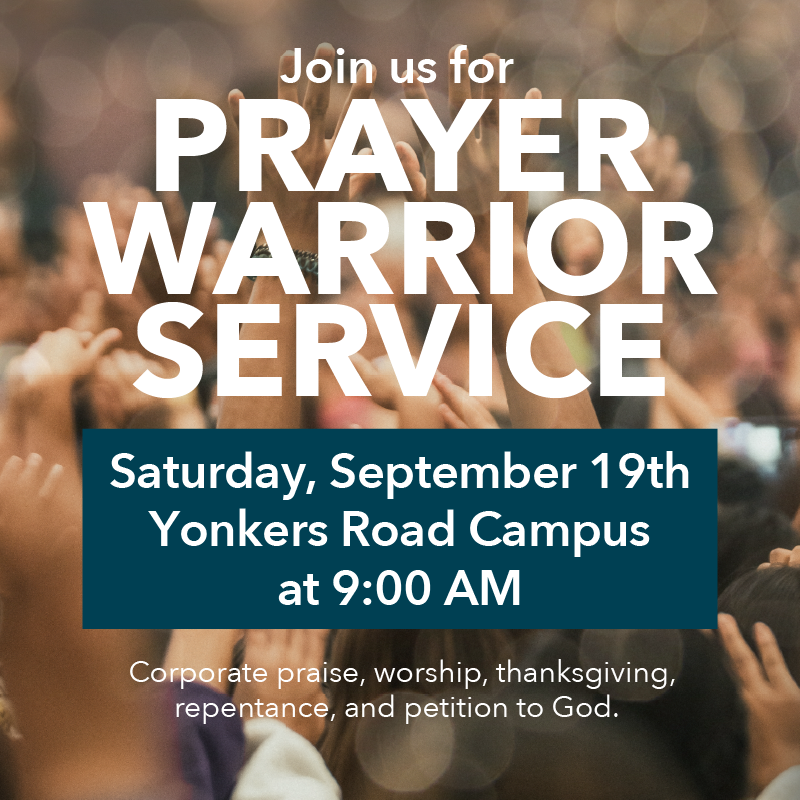 Promotional graphic for the Prayer Warrior gathering.