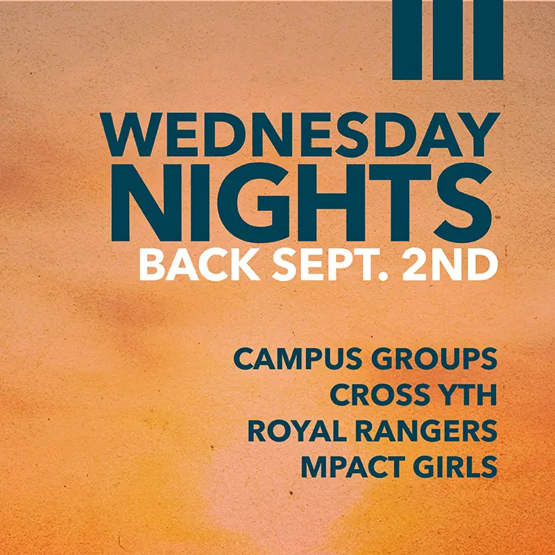 Promotional graphic announcing that Wednesday nights are back in the fall.